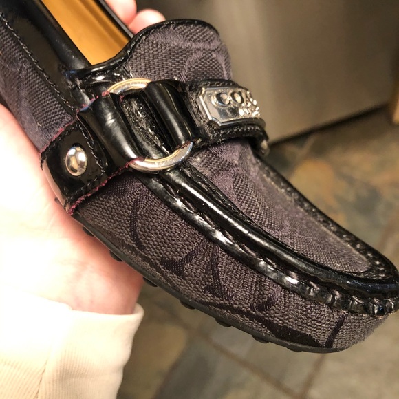 Coach silver buckle black loafers - Picture 6 of 7